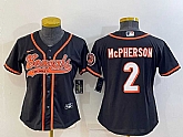 Women's Cincinnati Bengals #2 Evan McPherson Black With Patch Cool Base Stitched Baseball Jersey,baseball caps,new era cap wholesale,wholesale hats